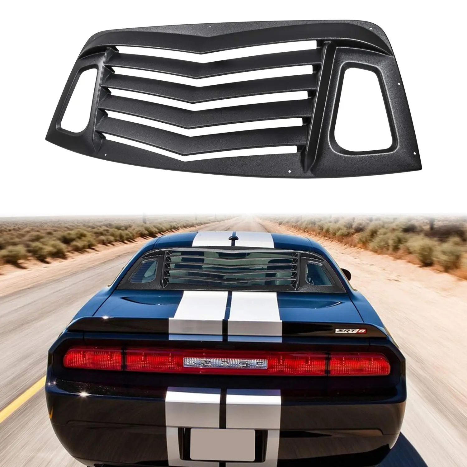 Жалюзи на заднее стекло для Dodge Challenger 2008~ солнцезащитный козырек в стиле GT Lambo матовый черный