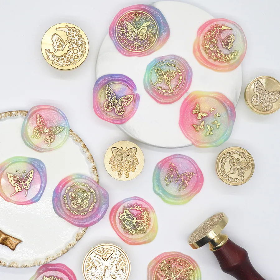 

Butterfly Wax Seal Stamp Vintage Sealing Stamp Head For Scrapbooking Cards Envelopes Wedding Invitations Gift Packaging