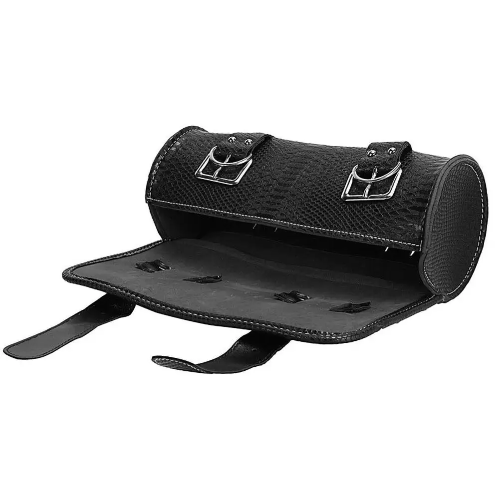 Черные мотоциклетные седельные сумки + крепежные ремни из искусственной кожи