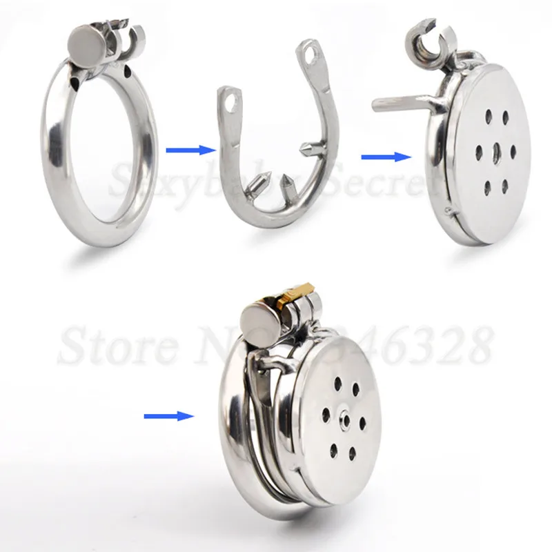 Супер короткое мужское устройство верности из нержавеющей стали с кольцевым