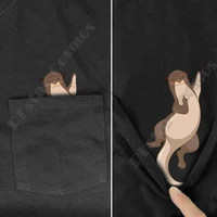 hippie pocket tee t shirts summer otter printed t shirt men for women tops black cotton funny short sleeve drop shipping