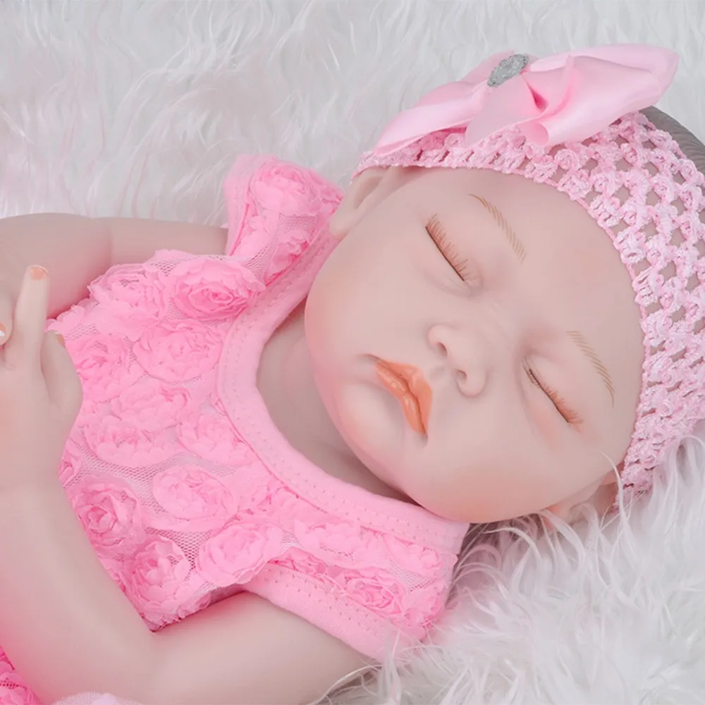 20 дюймов Reborn Baby Doll полный силиконовые Новорожденные куклы закройте глаза