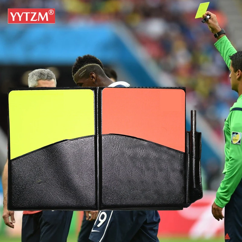 Sports Team Soccer Referee Red and Yellow Card With Holster Notebook Pencil Official Football Match players Coach Recording Foul