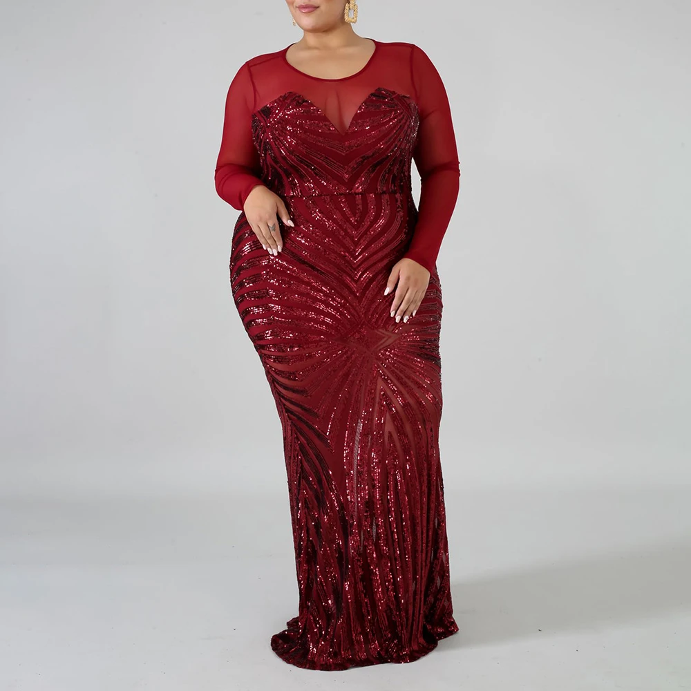 Размера плюс Сетчатое платье с блестками вечернее для девочек торжественное Для