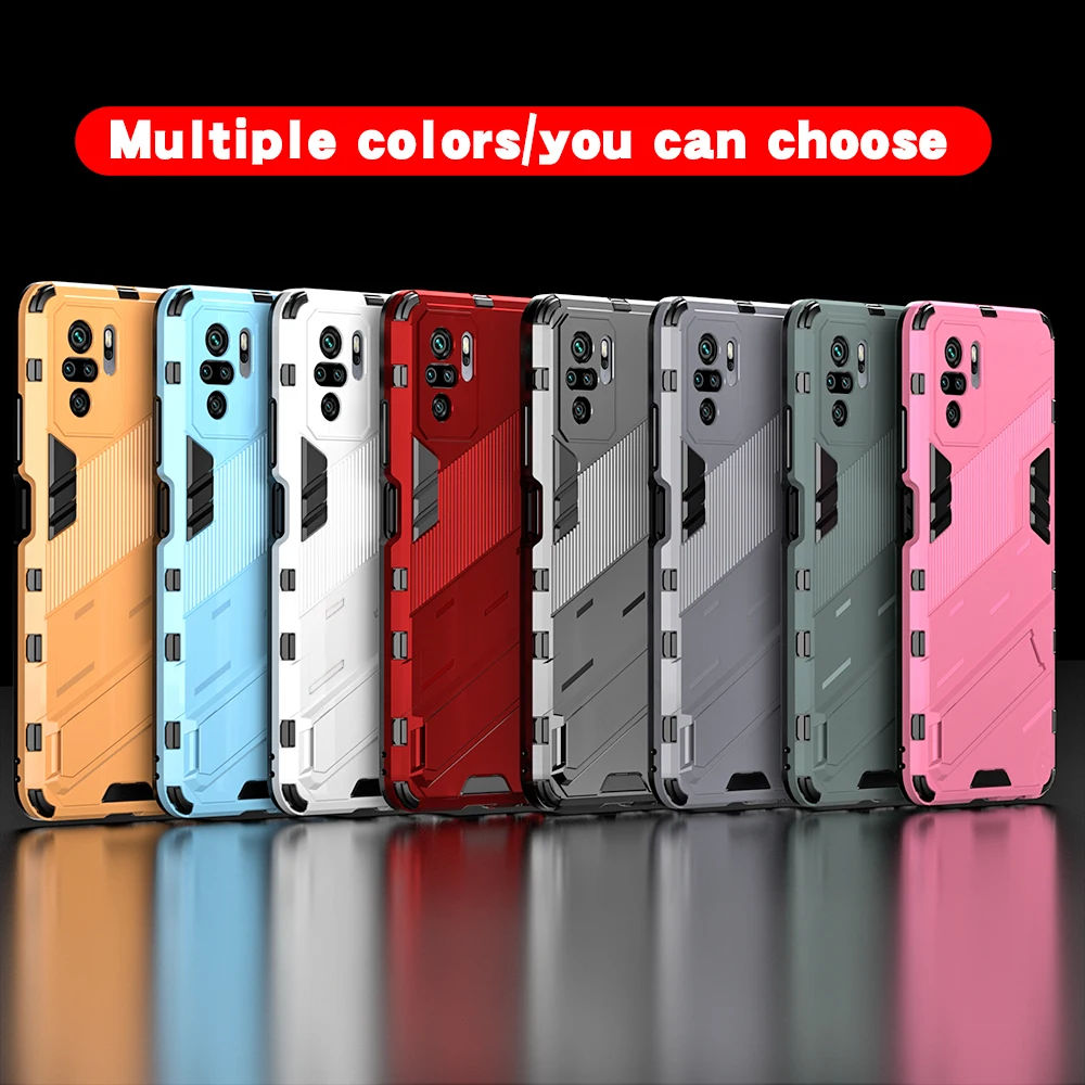 keysion shockproof phone case for redmi note 10 pro 5g 10s 9s 9 pro 9t 9a stand phone back cover for xiaomi poco f3 f2 m3 x3 nfc free global shipping