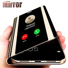 Smart Case For Samsung Galaxy A03S A02S A22 M32 M62 F62 A32 A42 A52 A72 A82 Cover Shockproof Mirror PU Leather Flip Phone Cases