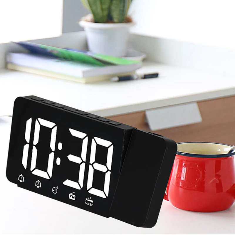 Проекционный Будильник Радио FM радио будильник с диммером ультра чистый