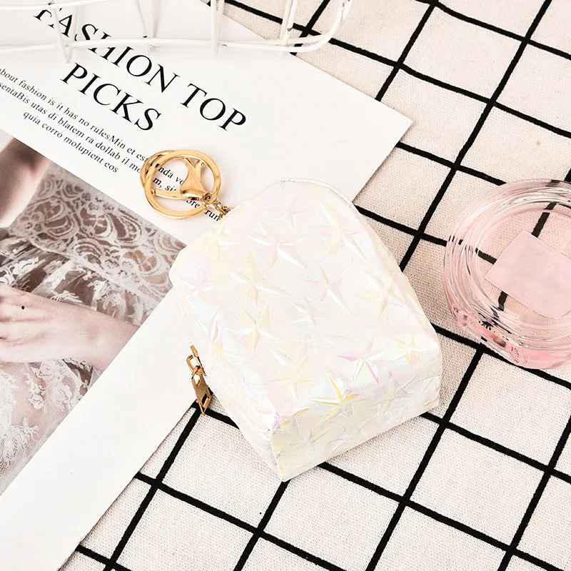 Маленькая квадратная сумка однотонный двусторонний Кошелек для монет с