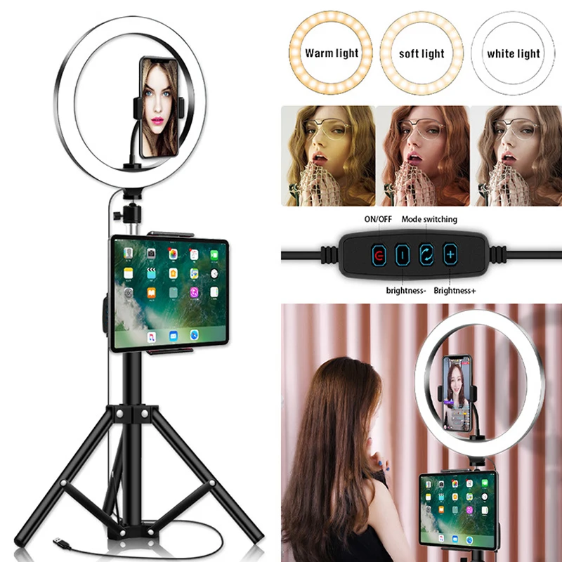 Miglior Anello Luminoso A LED Da 10 Pollici Con Supporto Per Treppiede Per Telefono Fotografia Fotografia Registrazione Video Selfie Ring Light Con Supporto Per Tablet Per IPad