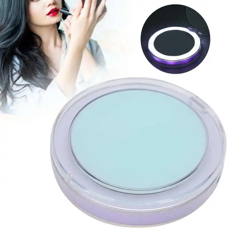 

2X Magnifying LED Makeup Mirror Mini Portable Folding Fill Light Cosmetic Mirror USB Charging Makeup Beauty Tool Accessories