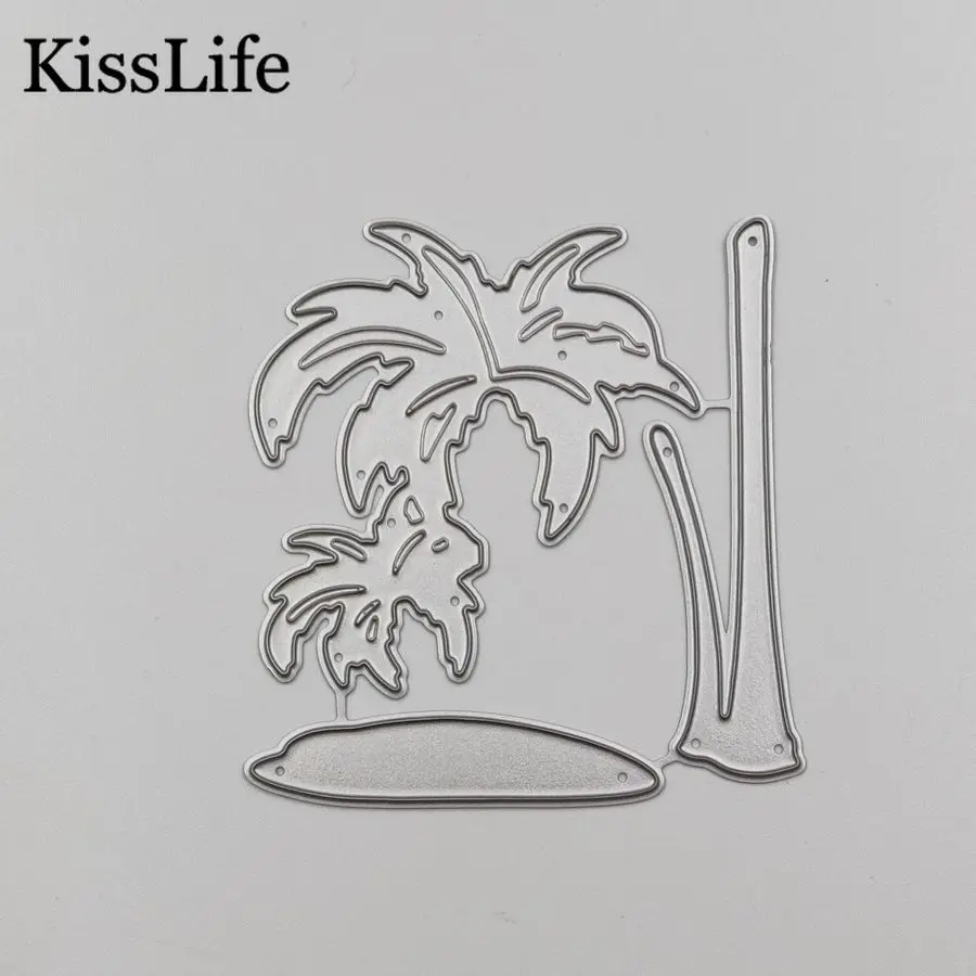 2019 новые металлические штампы с кокосовым деревом для тиснения Kscraft скрапбукинга