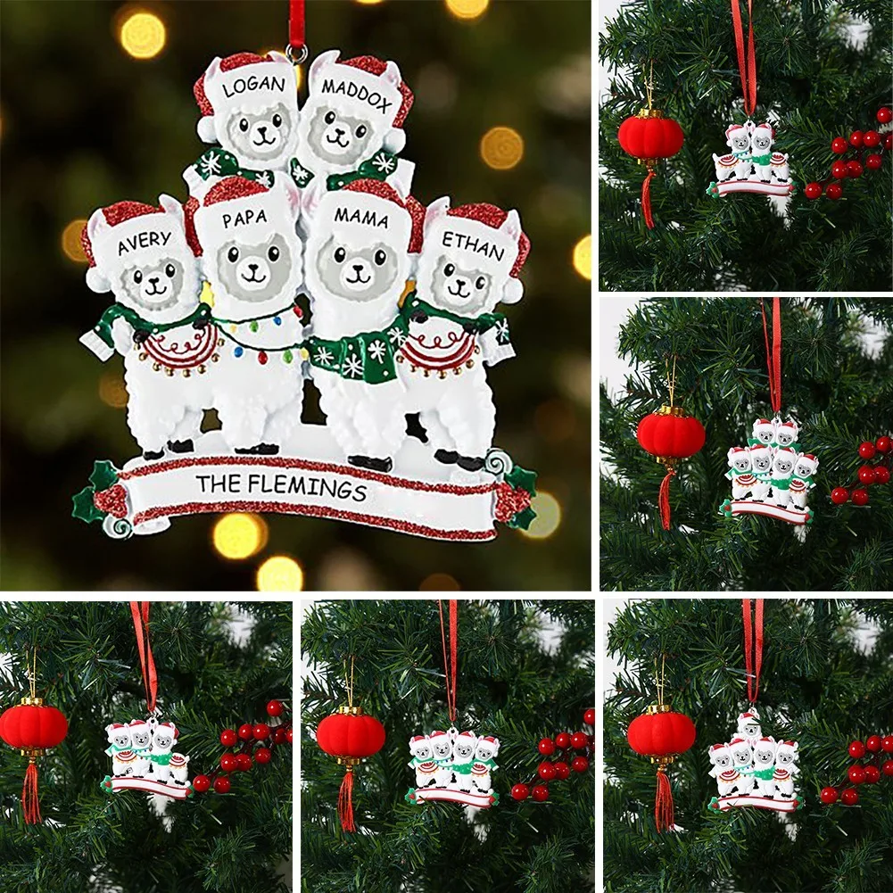 

2021 Family DIY Cute Animals Christmas Tree Tree Hanging Pendant DIY Gift Party Decoration Drop Ornaments