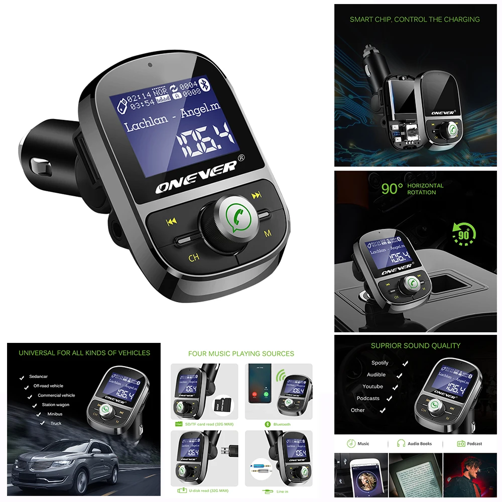 Автомобильный MP3 плеер с Bluetooth FM передатчик USB зарядное устройство поддержка EQ