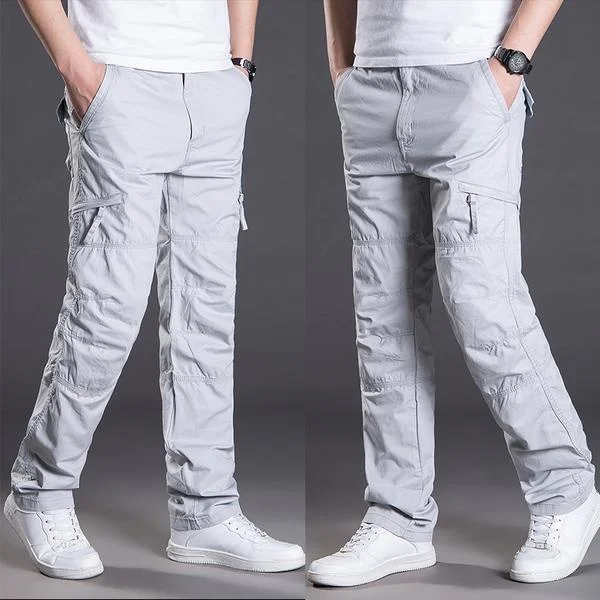 

2021 Summer Men Thin Lightweight Tactical Pant Breathable Loose Casual Fashion Long Trousers Male Waterproof Cargo Pants W191