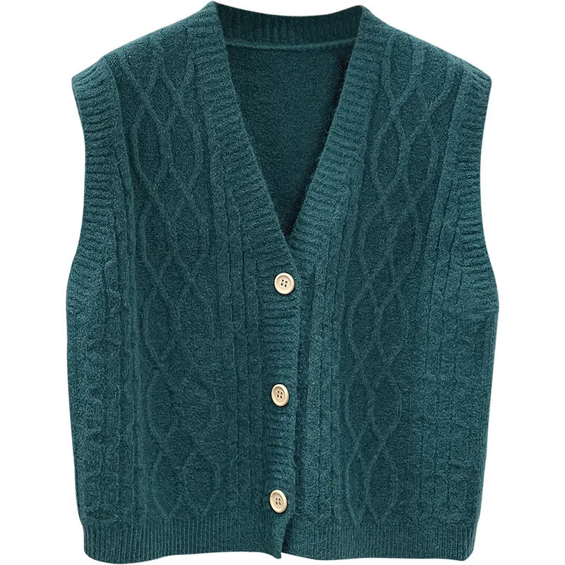 

Women Sweater Vest Sweater Vest Women's Spring Autumn Loose V-neck Sleeveless Knitwear Waistcoat Wool Vest