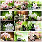 HUACAN алмазная вышивка 5д Орхидея Камень Полная площадь алмазная мазайка цветы вышивка крестиком декор для дома