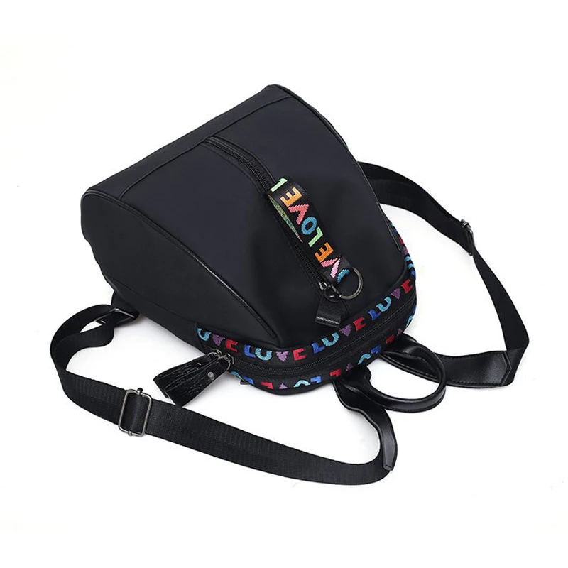 Новый Модный женский черный рюкзак для девочки дорожная нейлоновая сумка на