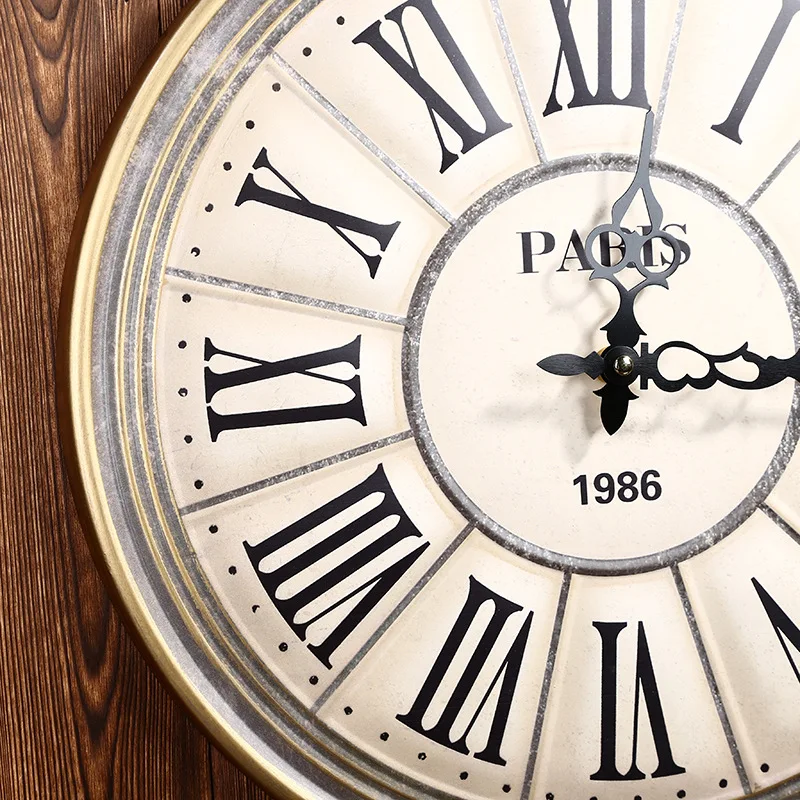 Креативные большие настенные часы винтажные деревянные потертые шикарные