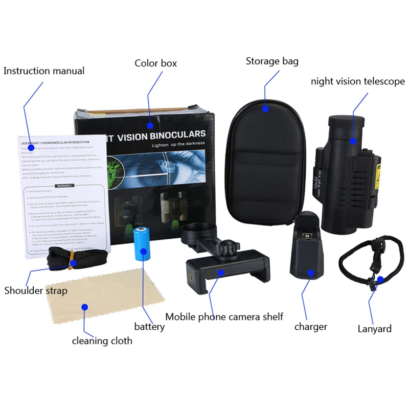 Монокулярный лазерный бинокль ночного видения 10X32 HD уличный телескоп для