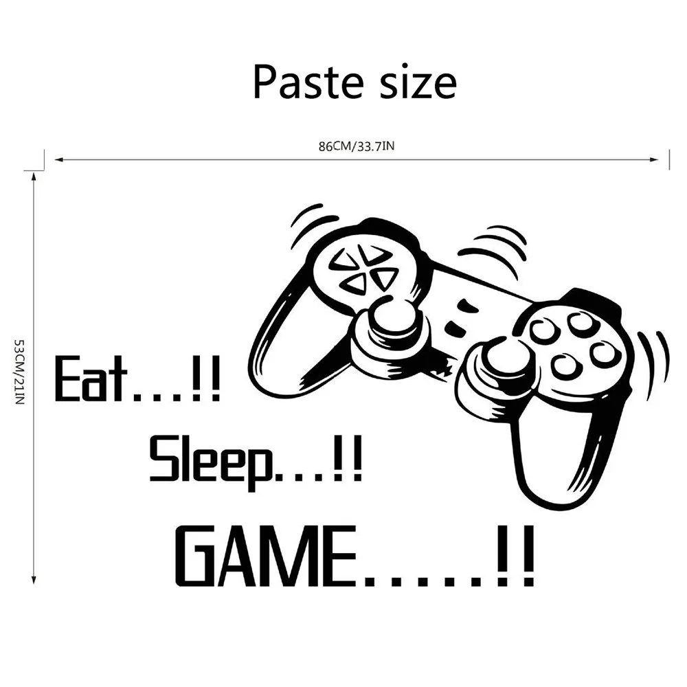 Eat Sleep Game виниловые наклейки на стену с буквами джойстик геймпад геймер настенные