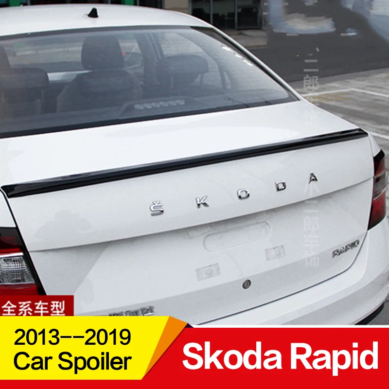 Применение для Skoda Rapid спойлер 2013, 14, 15, 16, 17, 18, 19 лет год ABS пластмассовый задний клюв утки крыло аксессуары для декорирования машины