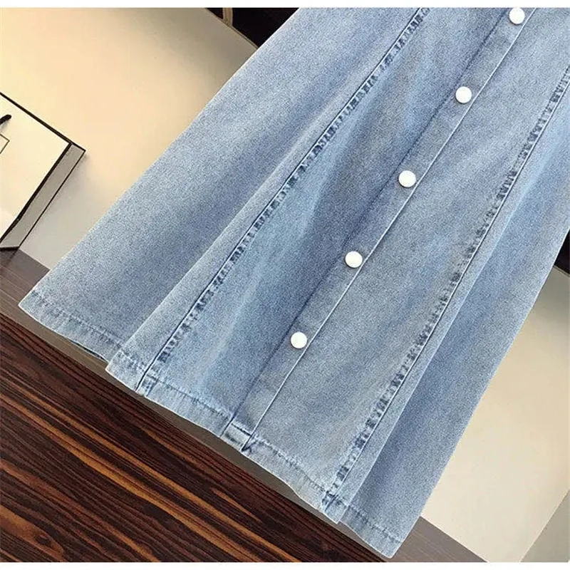 

Korean Style Denim Dress Women Summer Sweet Square Collar Patchwork Lace Puff Sleeve Dresses Elegant Chic Jean Dress For Ladies