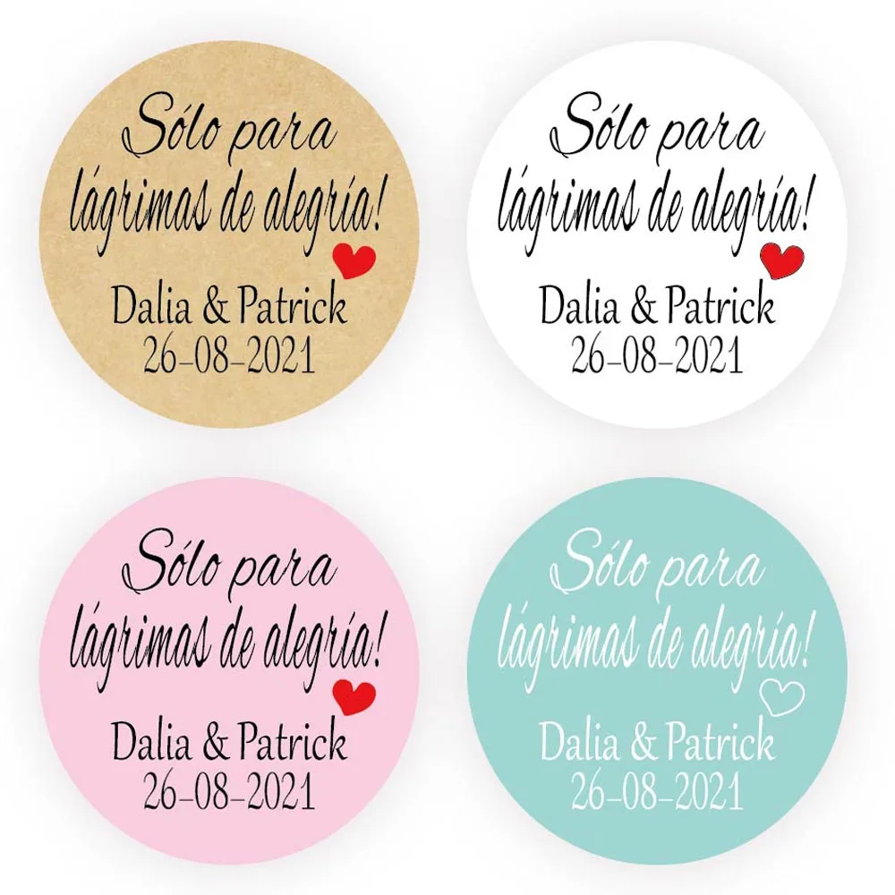 

100 Pieces Personalized For those Happy Tears Wedding Favors Stickers, 4cm Wedding Communion Decoration Labels Seals