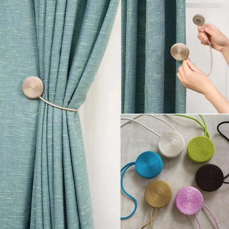 Круглая занавеска С закручивающейся тесьмой Европейский магнитный зажим