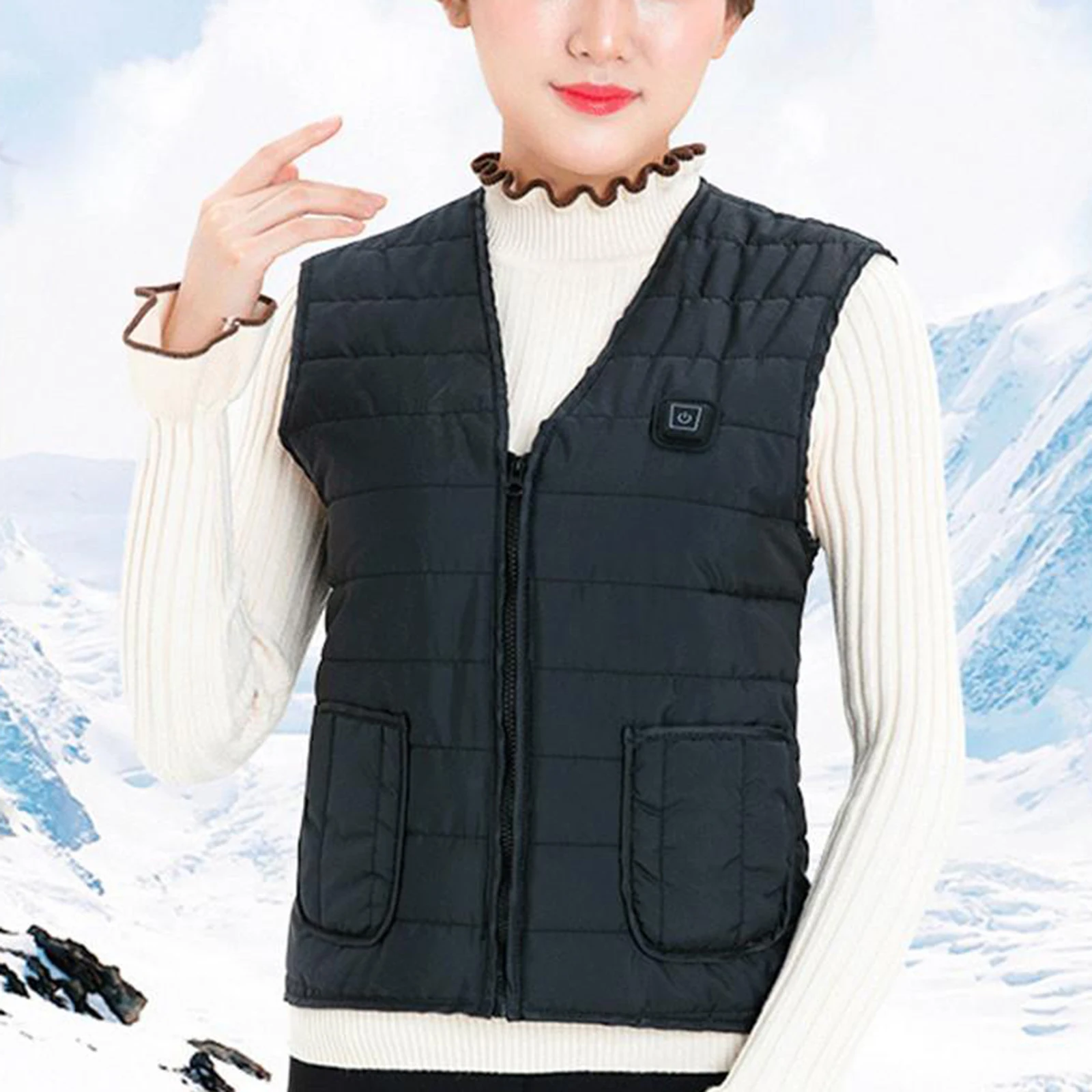 

lectric Heated Vest USB Lightweight 5 Heating Zones Water Wind Resistant Waistcoat Gilet for Women Men Outdoor Activities