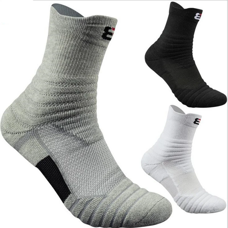 

6pcs=3Pairs men Cotton fiber socks, Thick towel Men's sock high protection Quick-drying mesh ventilation socks
