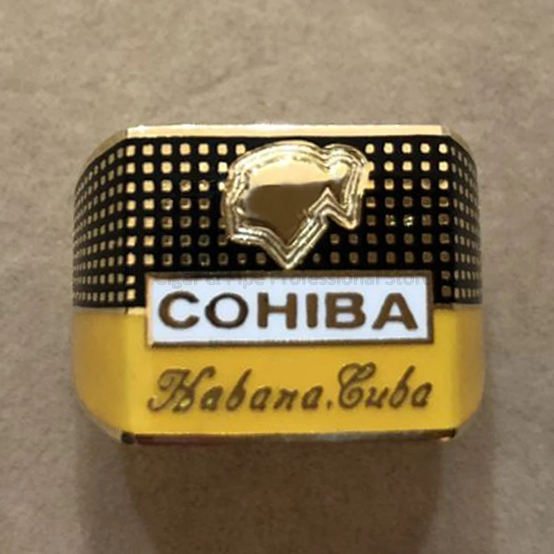 COHIBA элегантное кольцо для сигар позолоченное из стерлингового серебра 925 пробы