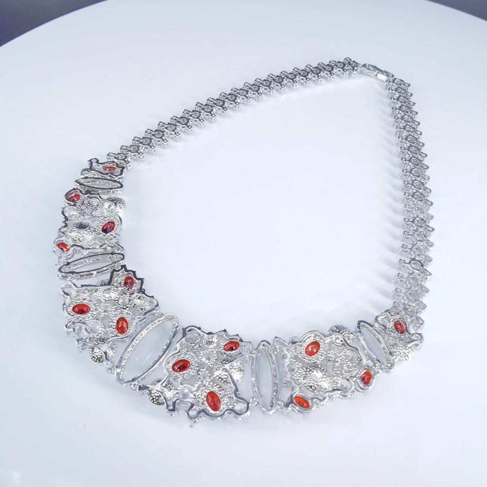 2020 New fashion luxury bohemia shell pear red CZ zircon necklace wedding banquet birthday dressing show jewelry free shipping | Украшения