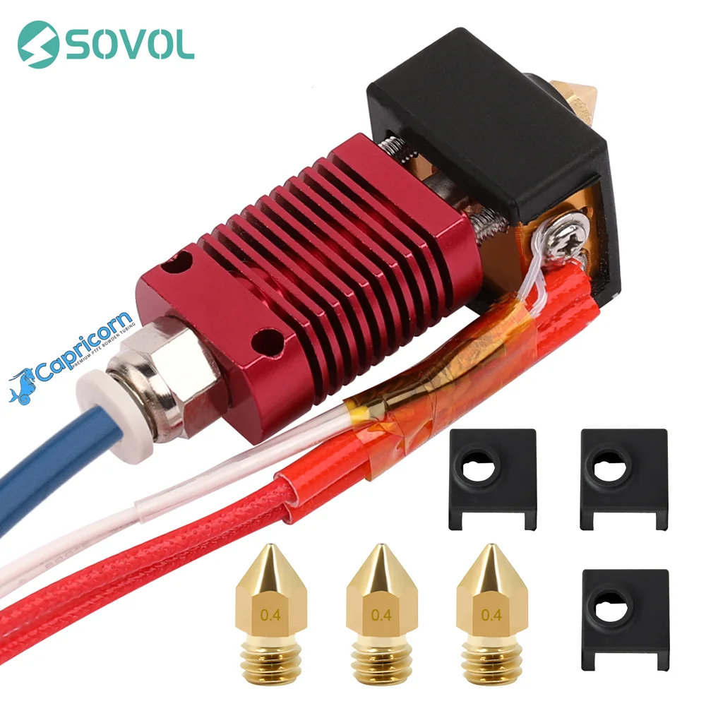 CREALITY супер экструдер Hotend наборы с Capricorn Bowden PTFE трубные сопла силиконовая крышка