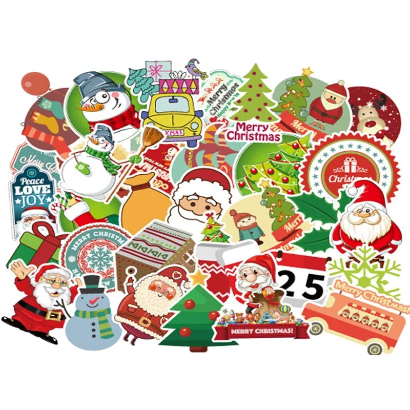 Christmas 100 шт./компл. Мультфильм Аниме Драконий жемчуг Супер Марио наклейки "Мстители" милой принцессы DIY наклейки для мальчиков и девочек Классические игрушки-подарки - Цвет: Christmas