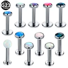 Серьга-гвоздик Orelha с внутренней резьбой для пирсинга носа, титановая завитка, губная серьга, кольцо, опал, 1 шт.