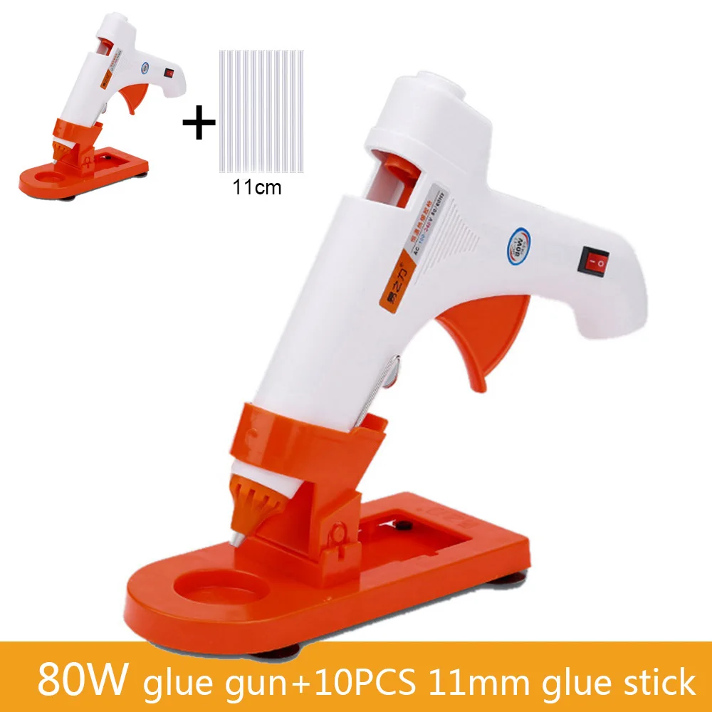 80W Glue with stick Термоклей 30 Вт/80 Вт/100 Вт/60-100 Вт Профессиональный высокотемпературный термоклеевой пистолет для ремонта DIY Инструменты термоклеевой пистолет с палкой - Цвет: 80W Glue with stick