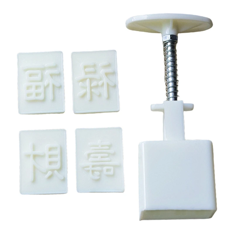 

Plastic Mooncake Mold 30g Stamp Biscuit Cookie Cutter Hand Pressure Mould DIY