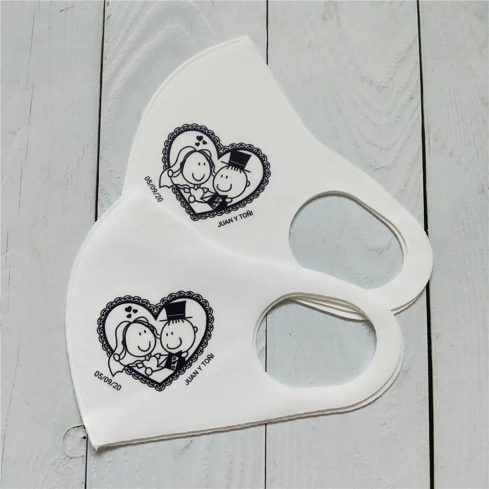 

50Pcs Custom Pink Face Masks Wreath Wedding Guests Reusable masks Washable Face Mask Adults Face Mask Personalized Face Masks