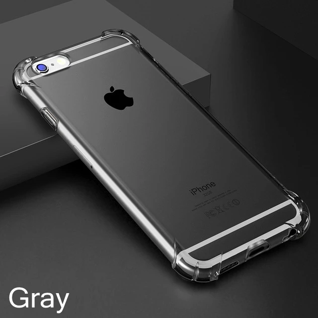 Black Мягкий чехол с подушкой безопасности на 360 градусов для iphone 11 Pro XS Max XR 7 8 Plus 6 6s X 10 7Plus противоударный прозрачный силиконовый штамп чехол - Цвет: Black
