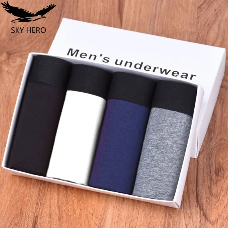 4 шт./лот Дышащие Боксеры Мужское нижнее белье для мужчин хлопковые боксеры