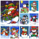 MomoArt вышивка сделай сам Алмазная вышивка Снеговик полная картина из квадратных страз зимняя мозаика 5D Стразы живописный домашний декор