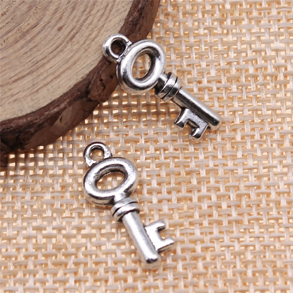 

10Pcs 21x8mm Antique Silver Color Key Charms For DIY Jewelry Making DIY Handmade Jewelry