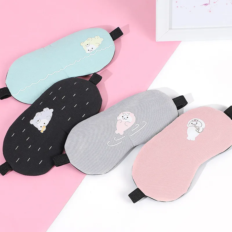 1 шт. Корейская Милая мультяшная маска для сна натуральная расслабляющая мягкая