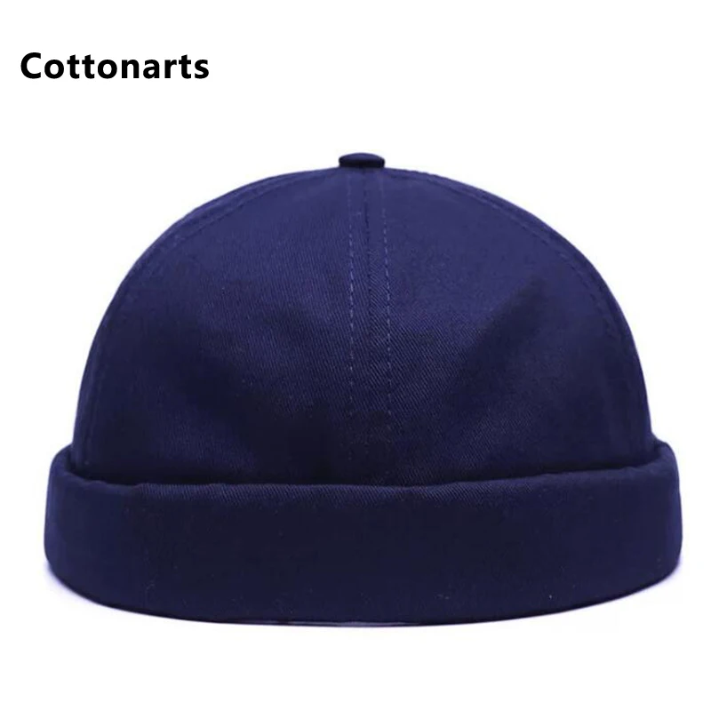 

Unisex Fashion Dome Melon Brimless Beanie Hat Sailor Biker Cap Pumpkin Landlord Hats Vintage Navy Casual Adjustable Harajuku Cap