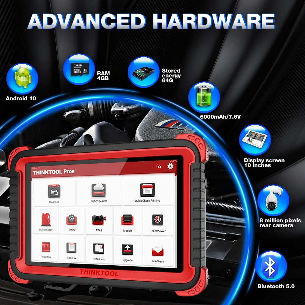Thinkcar Thinktool Pros OBDII Автомобильный диагностический инструмент OBD2 сканер OBD 2