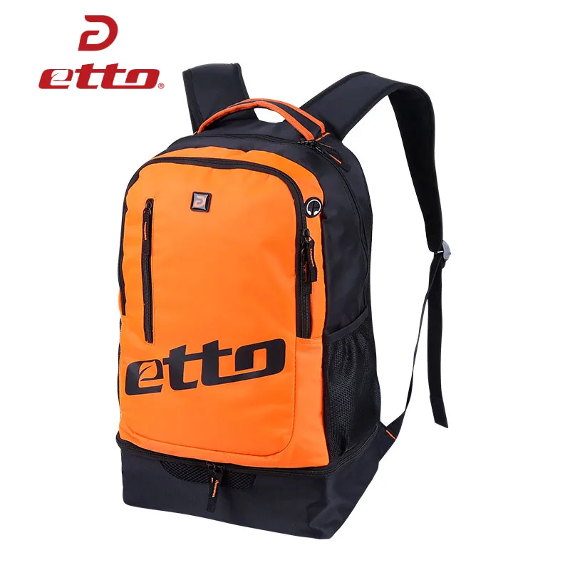 Orange big logo Etto, качественный мужской Независимый спортивный рюкзак для хранения обуви, баскетбольная футбольная команда, тренировочная сумка, большая спортивная сумка для фитнеса HAB370 - Цвет: Orange big logo