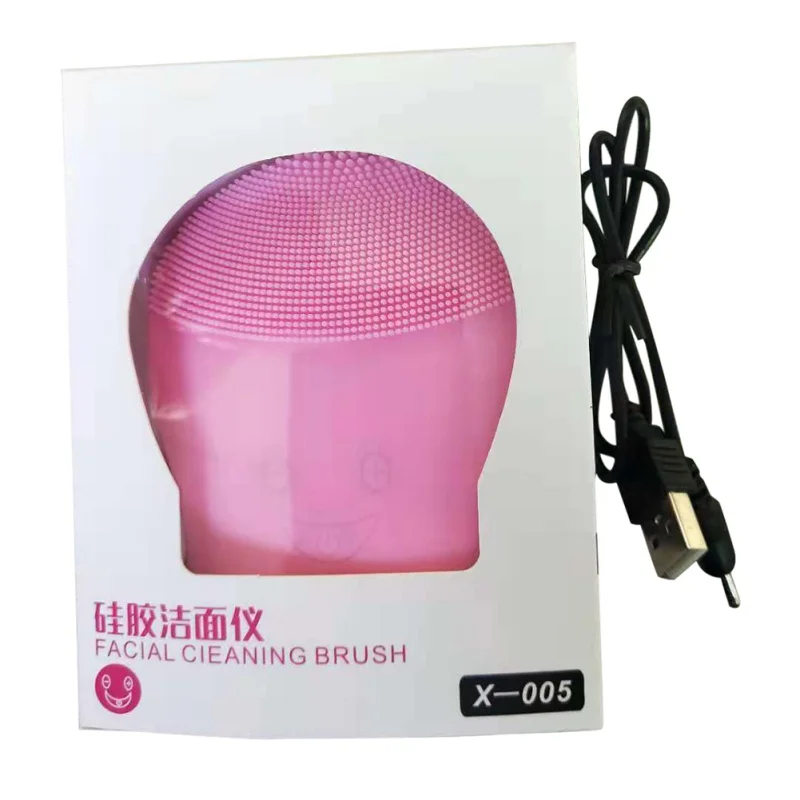 PINK 4 в 1 Ультразвуковая электрическая Очищающая щетка для лица Массажер перезаряжаемый прибор для чистки поры лица кисть для ухода за кожей лица - Цвет: PINK