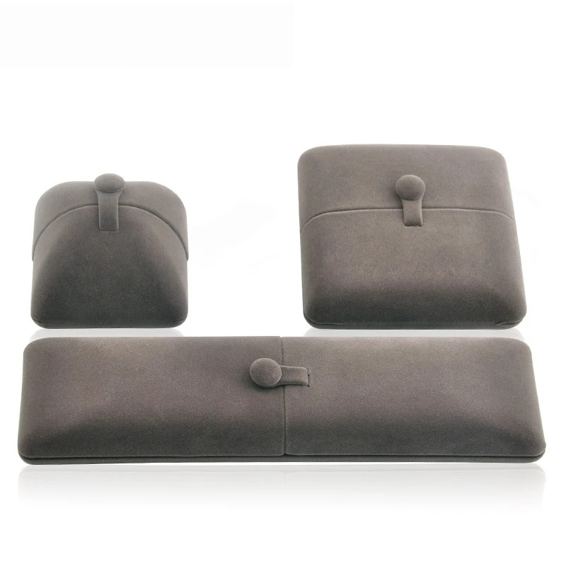 

Grey Velvet Jewelry Box Proposal Engagement Single Ring Double Ring Pendant Bracelet Storage High-end Flannel Jewelry Box