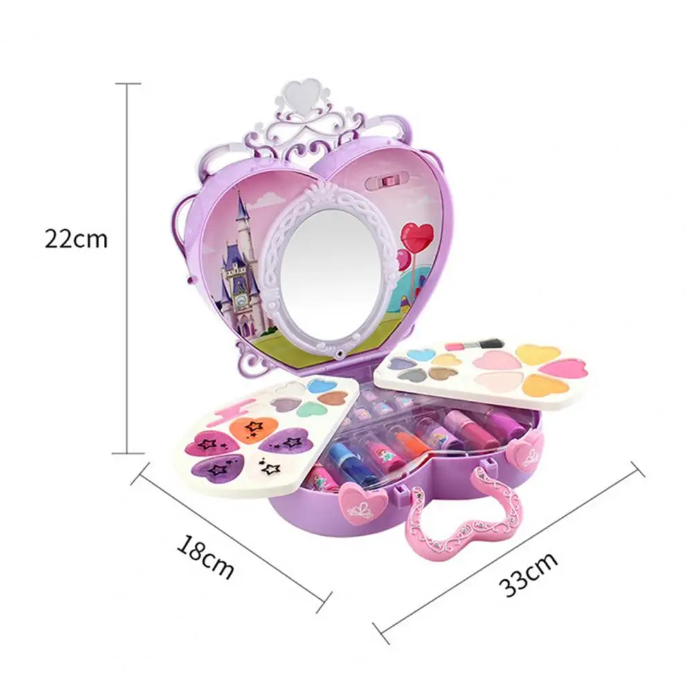 Children Girls Washable Portable Cosmetic Case Makeup Tools Play House Toys
