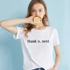 Женская футболка с надписью Thank U Next, винтажная хлопковая Футболка Ариана Гранде с коротким рукавом, 2021